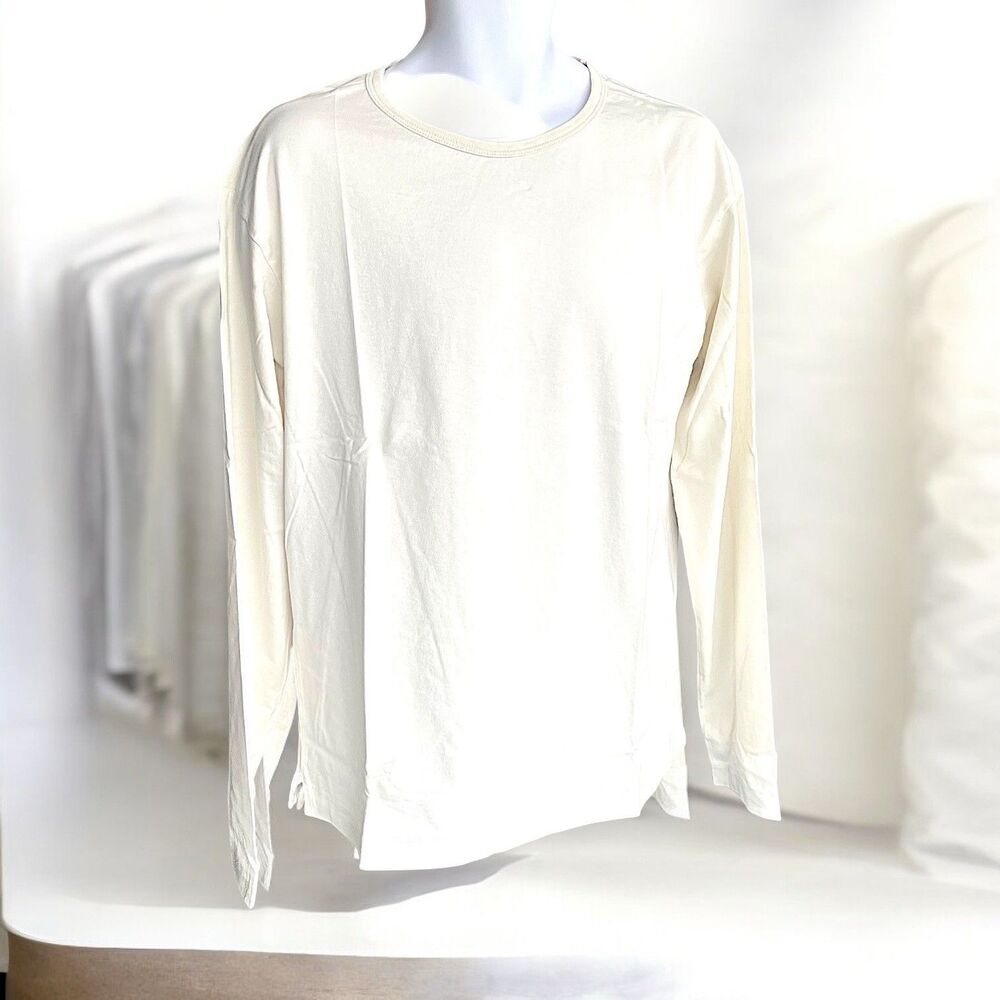 KNICKERBOCKER Organic Cotton Long Sleeve T In Blanc Men’s Large NWT RV $105